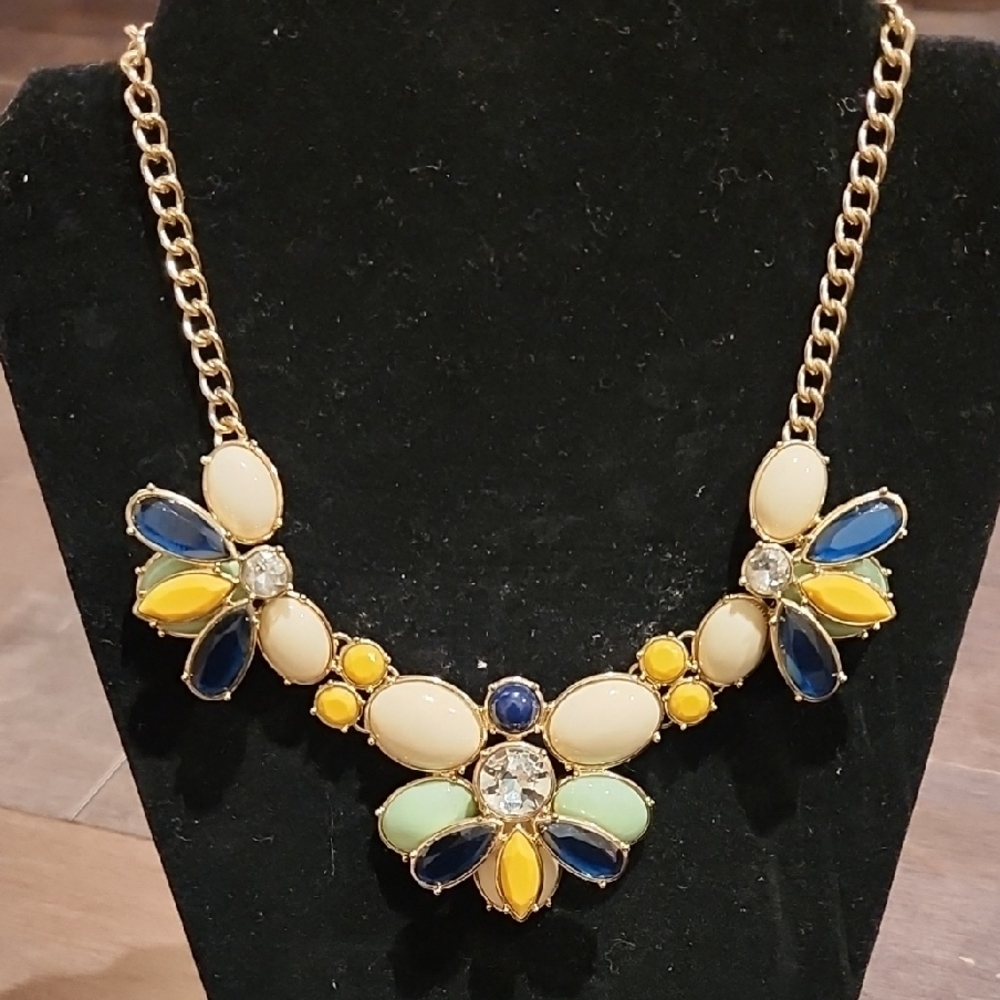 Talbots, Elegant Gold and Multicolor Statement Necklace